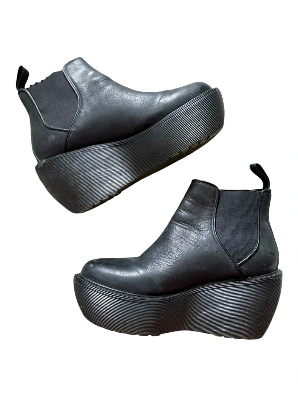 Dr. Martens Black Leather Platform Chelsea Boots | EU 37